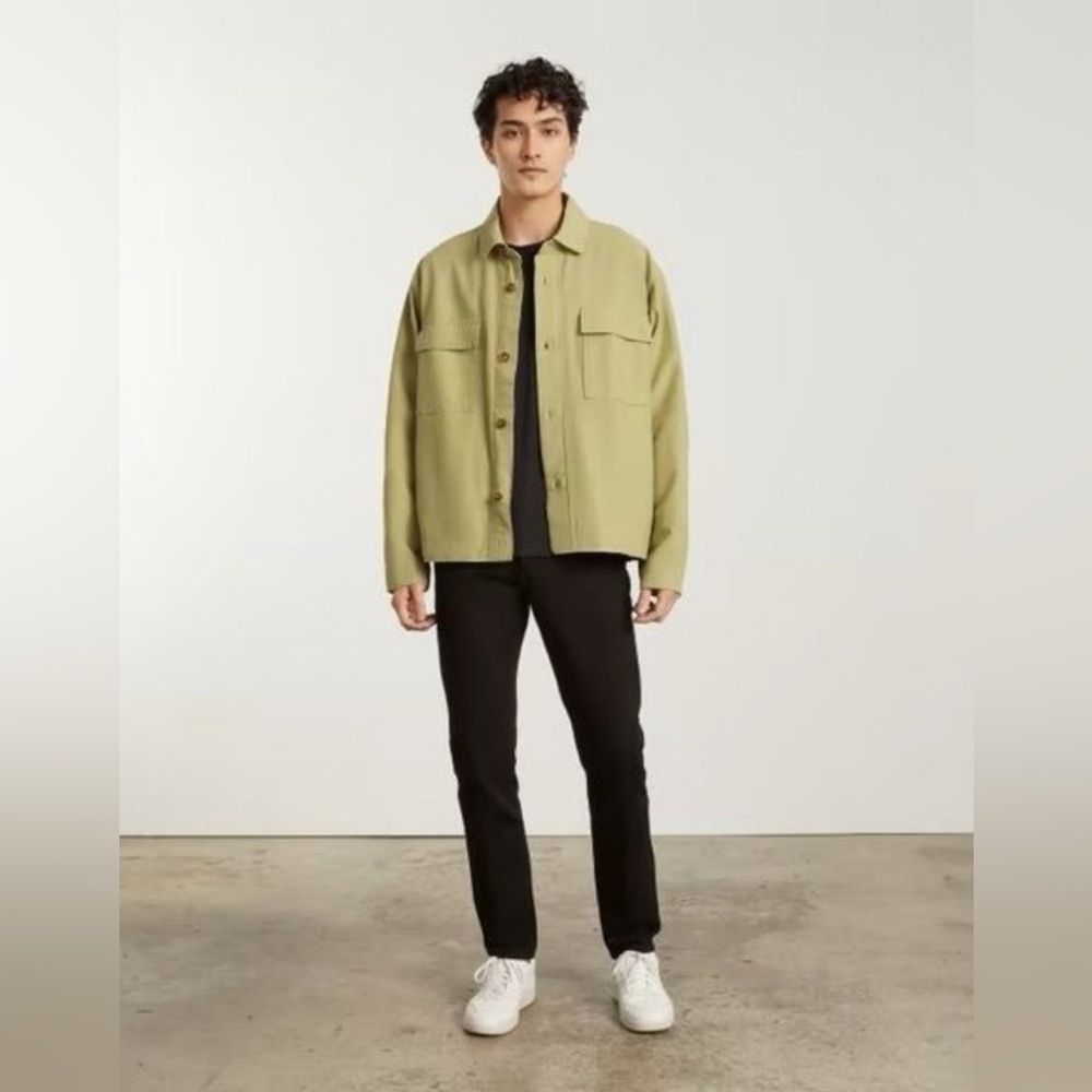 Everlane The Everyone Spring Shirt Jacket Small Green Unisex Shacket Flap Pocket